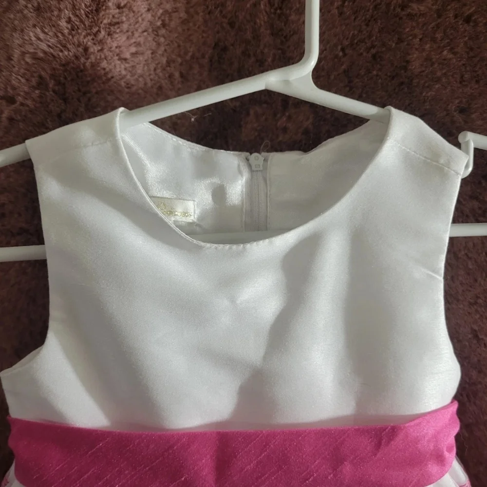 Girls 24 M Princess Dress, Pink White Summer‎ Spring Party, Special Occasion